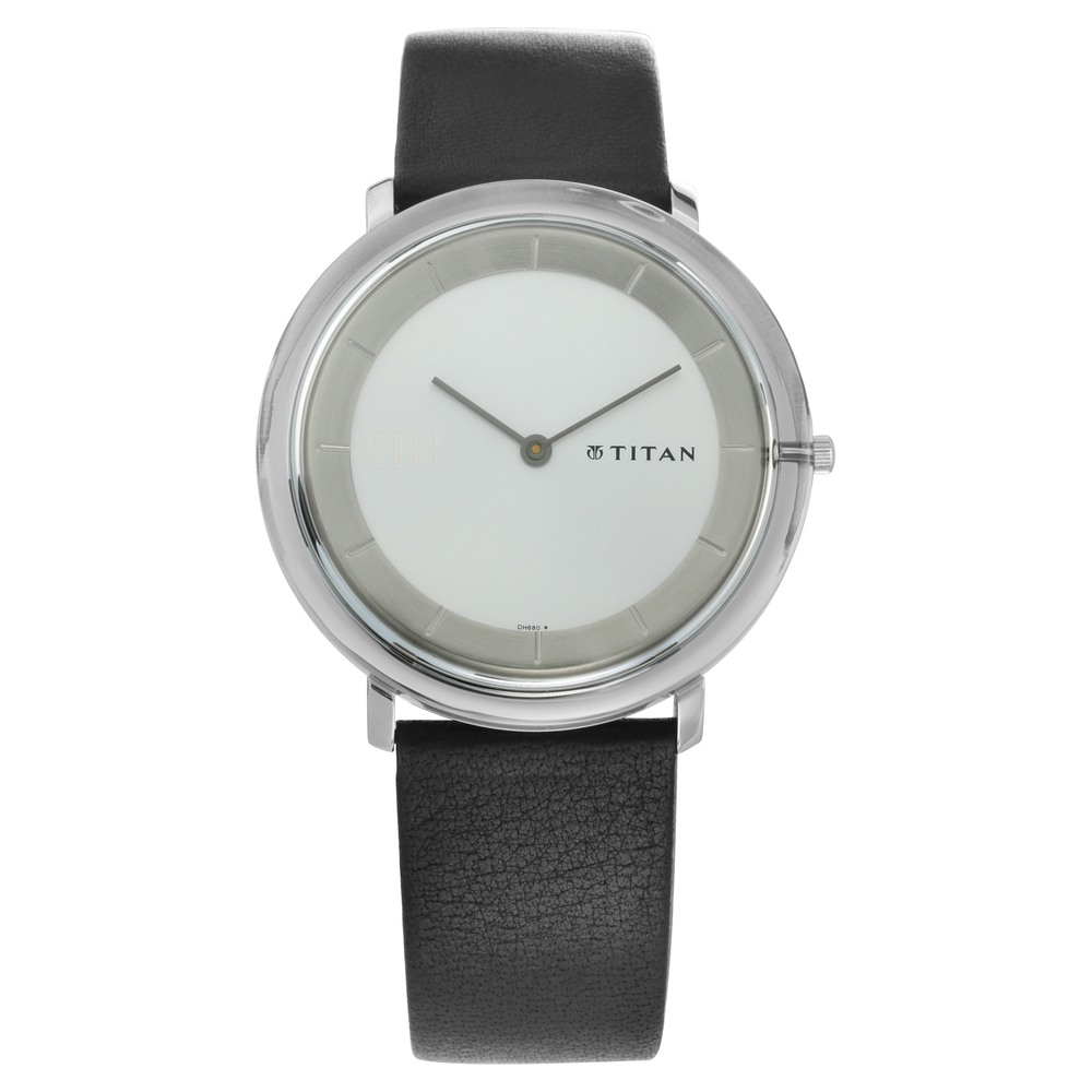 Buy Online Titan Quartz Analog Silver Dial Leather Strap Watch for Men ...