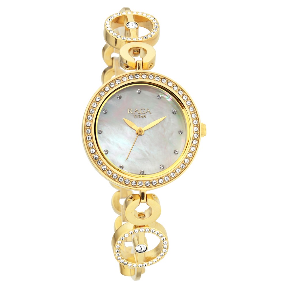 Buy Online Titan Raga Mother of Pearl Dial Women Watch With Metal Strap ...