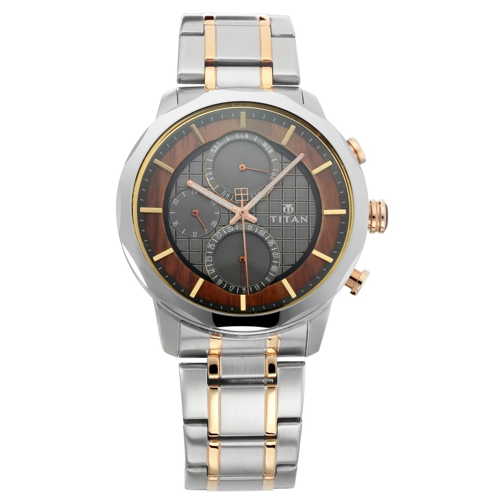 Titan Men Leather Grandmaster Ii Analog Brown Dial Watch-1846Ql01/Nr1846Ql01,  Band Color-Brown : Amazon.in: Fashion