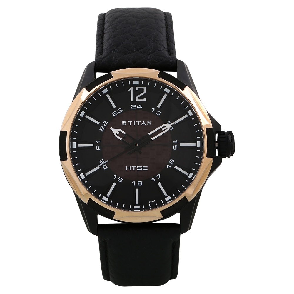 Black Dial Red Leather Strap Watch - Titan Corporate Gifting