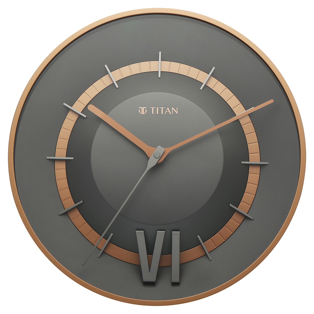 Titan Metal Classic Rose Gold Wall Clock with Silent Sweep Technology, 40.0  x40.0 Cm (Large) - Price History