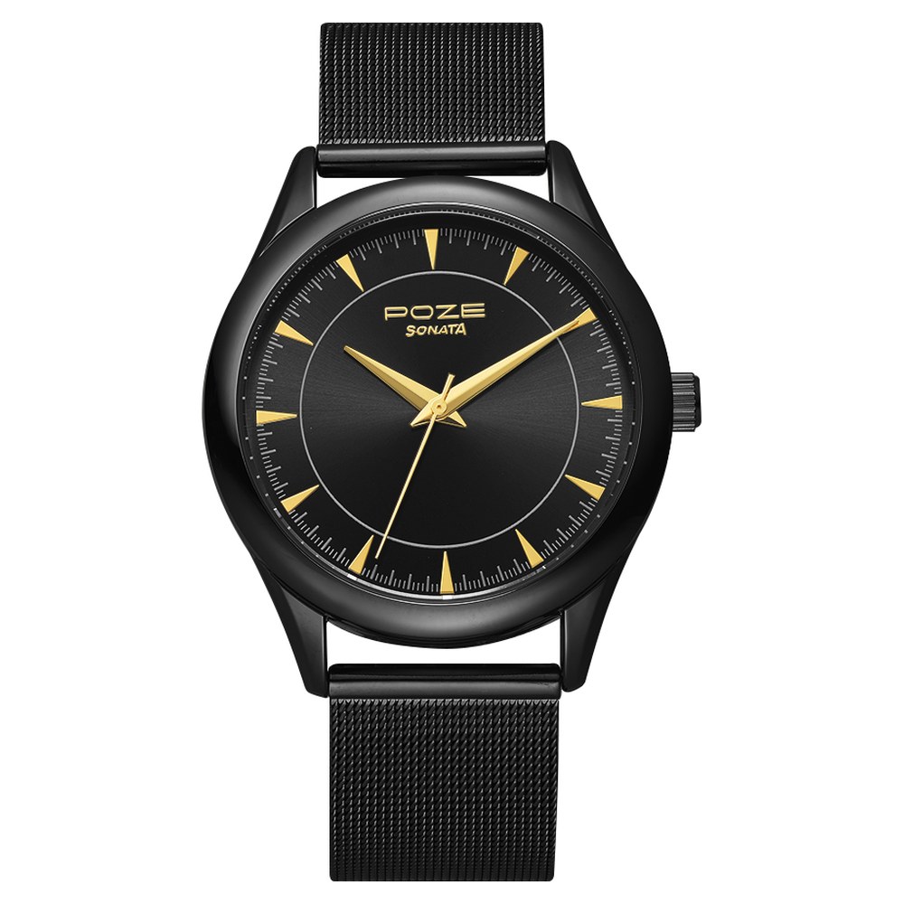 Sonata best sale watch black