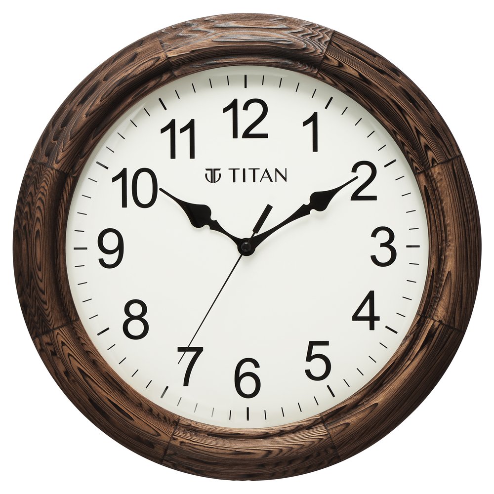 Buy Online Titan Wooden Wall Clock with flame treated case White Dial  Silent Sweep Technology - 35.5 cm x 35.5 cm (Medium) - ncw0051wa01