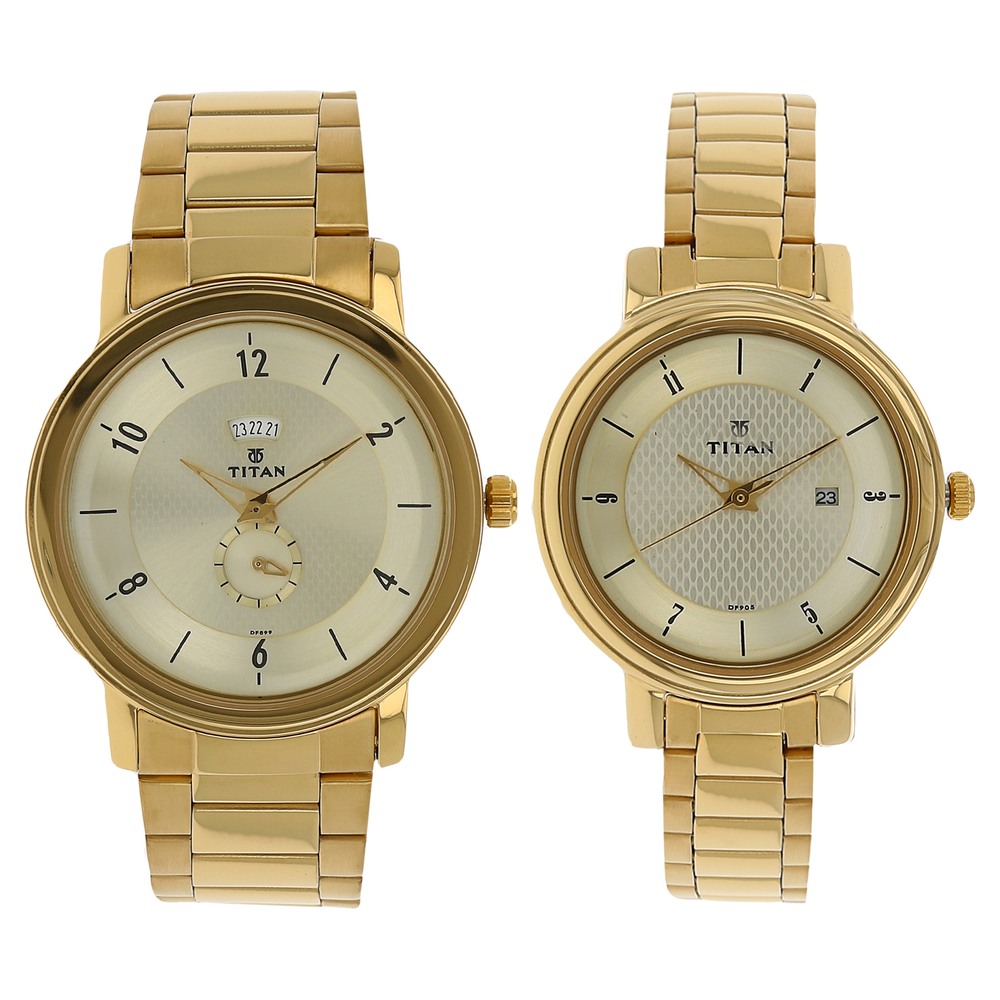 Buy Titan Bandhan Unisex Gold Analogue Watch Gift Set NL15802490YM05 - Watch  Gift Set for Unisex 757884 | Myntra
