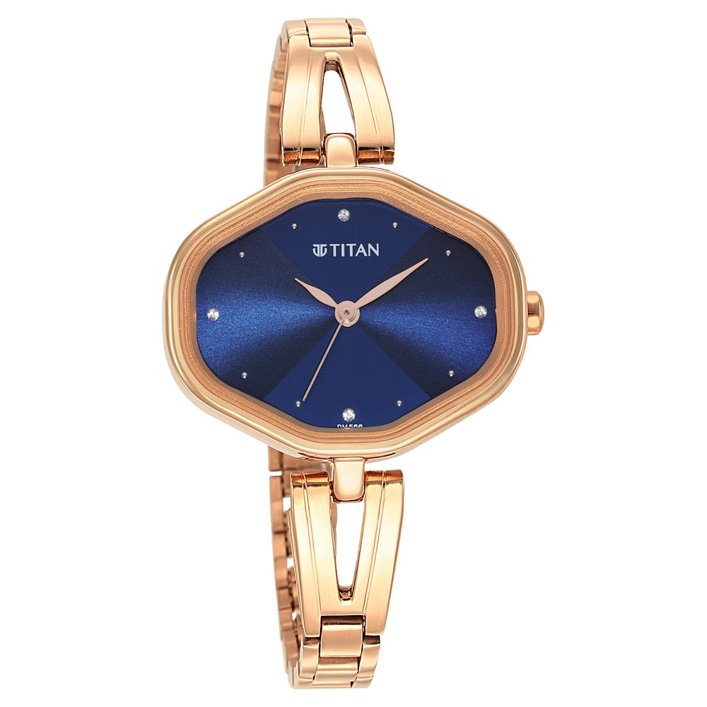 Buy Online Titan Karishma Blue Dial Metal Strap Watch for Women nr2680wm01 Titan India