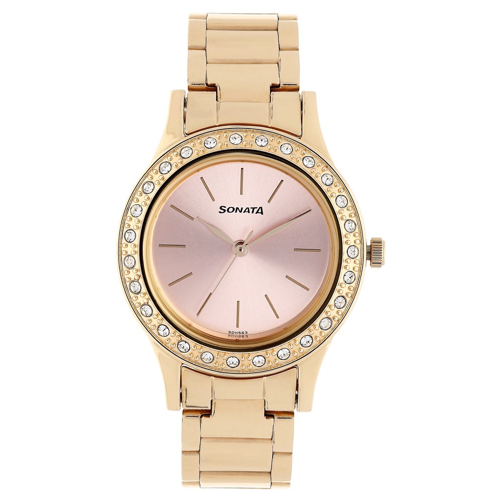 Buy Sonata Women Gold Toned Analogue Watch 8096YM02C - Watches for Women  4451734 | Myntra
