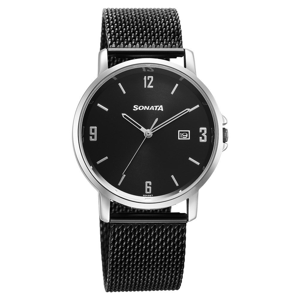 Sonata Black Dial Analog watch -NR713387029NL01 : Amazon.in: Watches