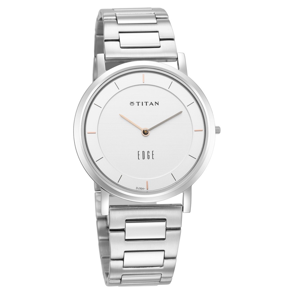 Buy Online Titan Edge Silver White Dial Analog Stainless Steel Strap Watch For Men 1595sm01 7702