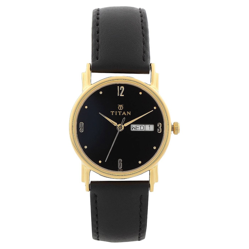 Buy Online Titan Quartz Analog with Day and Date Black Dial Watch for ...