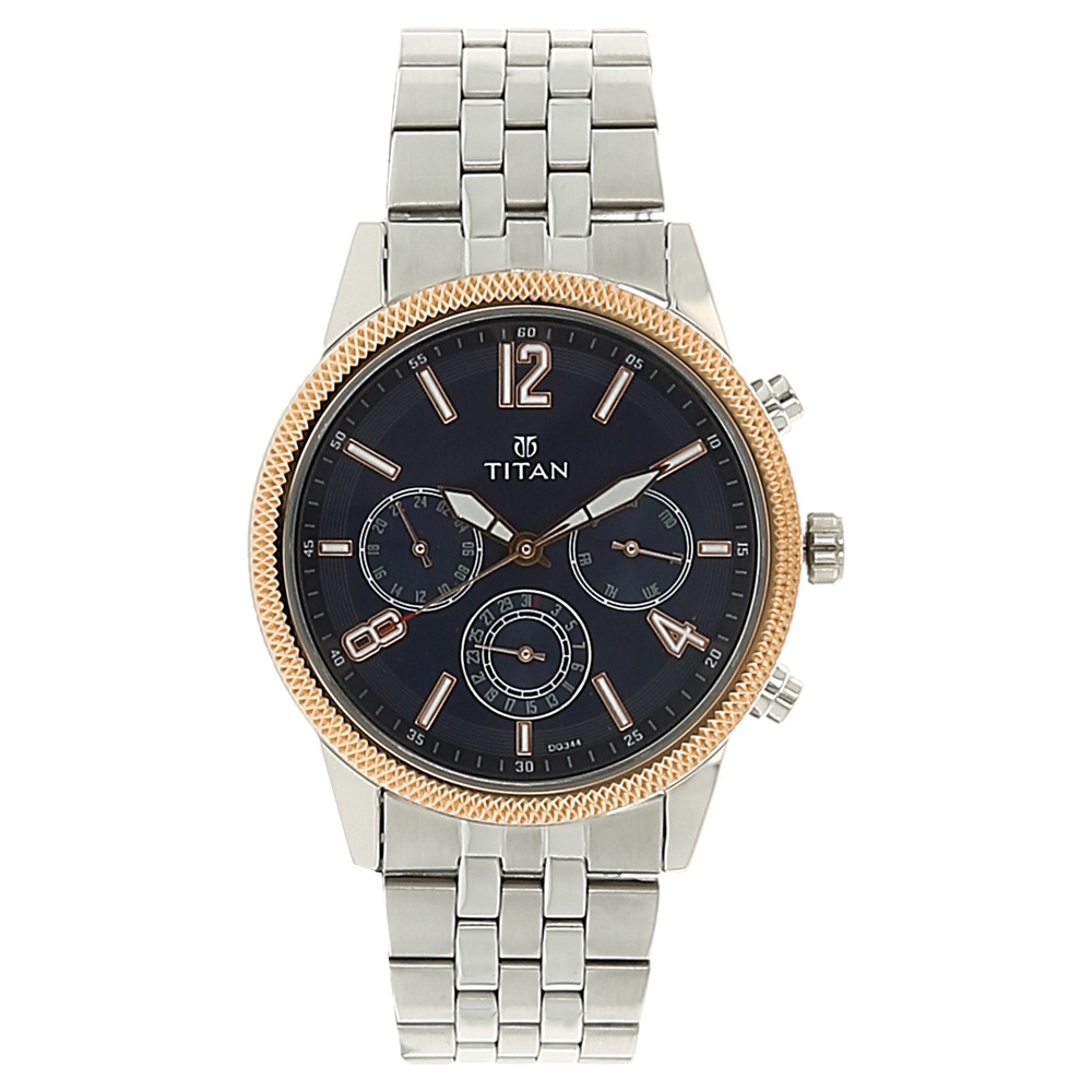 Buy Online Titan Men's Metropolitan Luxe: Multifunction blue Dial with ...